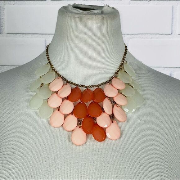 NWT Handmade Pink, Red & White Statement Necklace - Picture 2 of 12